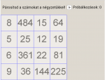 A szám négyzete és értéke-párosítós játék